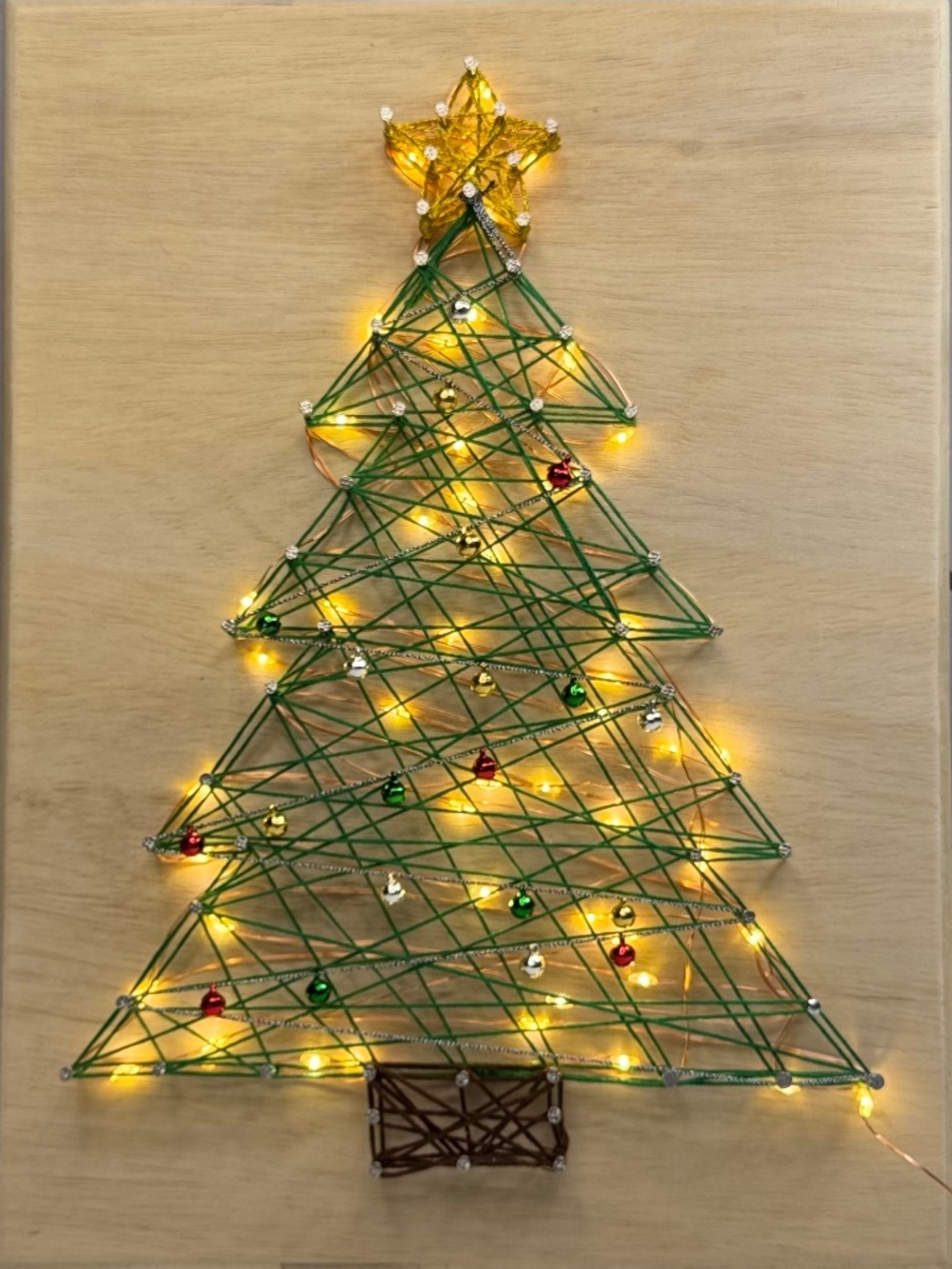 DIY String Art Making Kit - Christmas Tree with Lights
